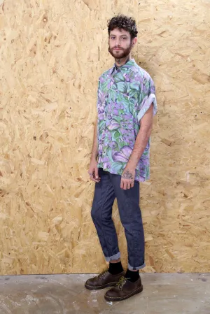 90s Short Sleeved Shirt in Floral Pattern