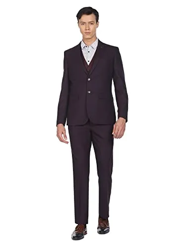 Arrow Men Wine Reversible Waistcoat Three Piece Suit