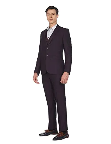 Arrow Men Wine Reversible Waistcoat Three Piece Suit