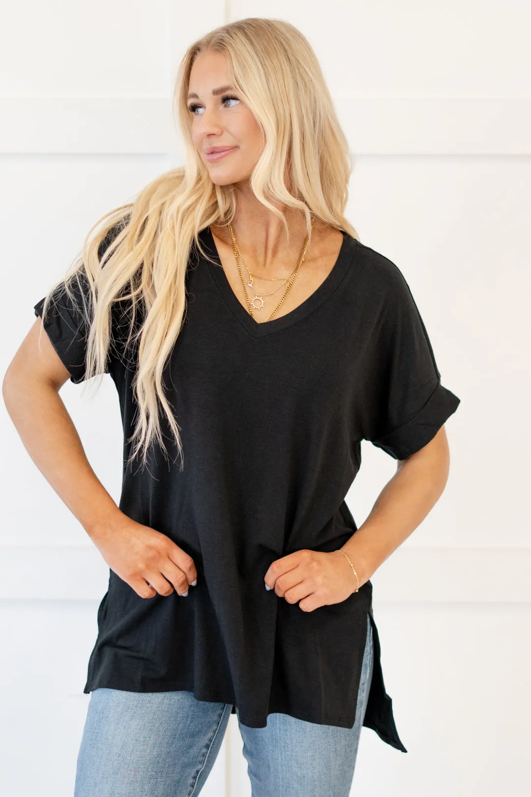 Baby Bliss High Low Hem V Neck Top