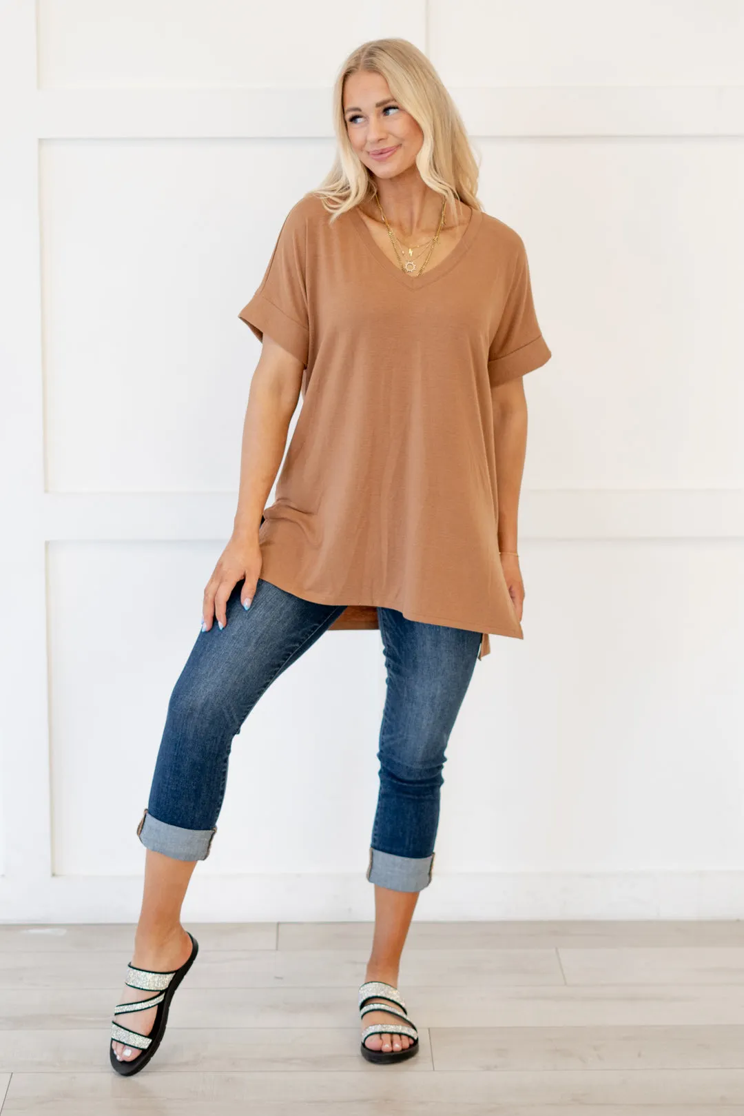 Baby Bliss High Low Hem V Neck Top