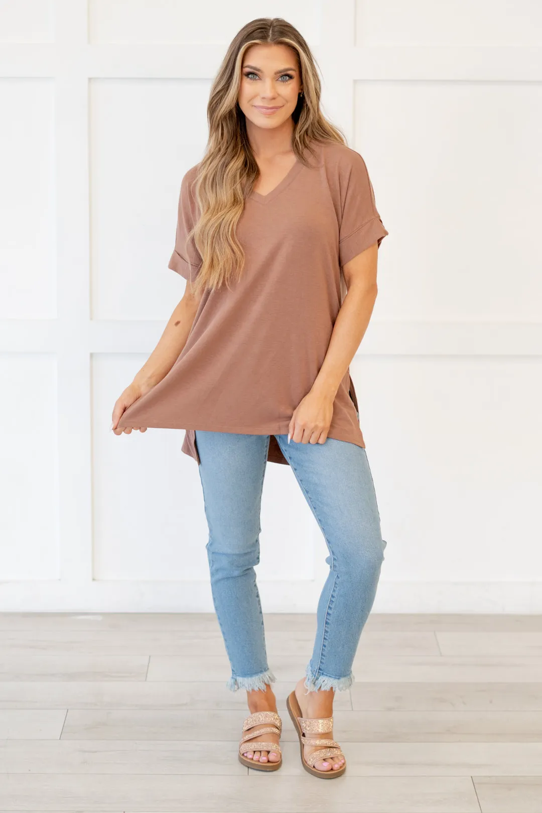 Baby Bliss High Low Hem V Neck Top