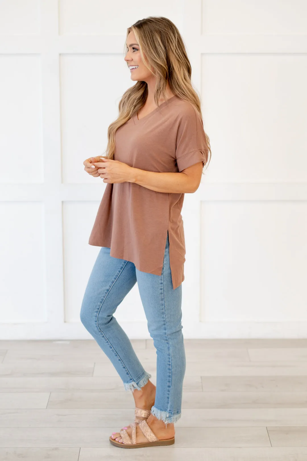 Baby Bliss High Low Hem V Neck Top