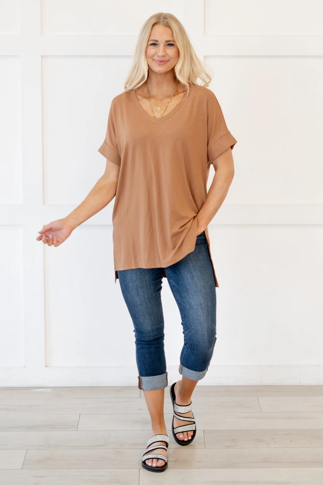 Baby Bliss High Low Hem V Neck Top