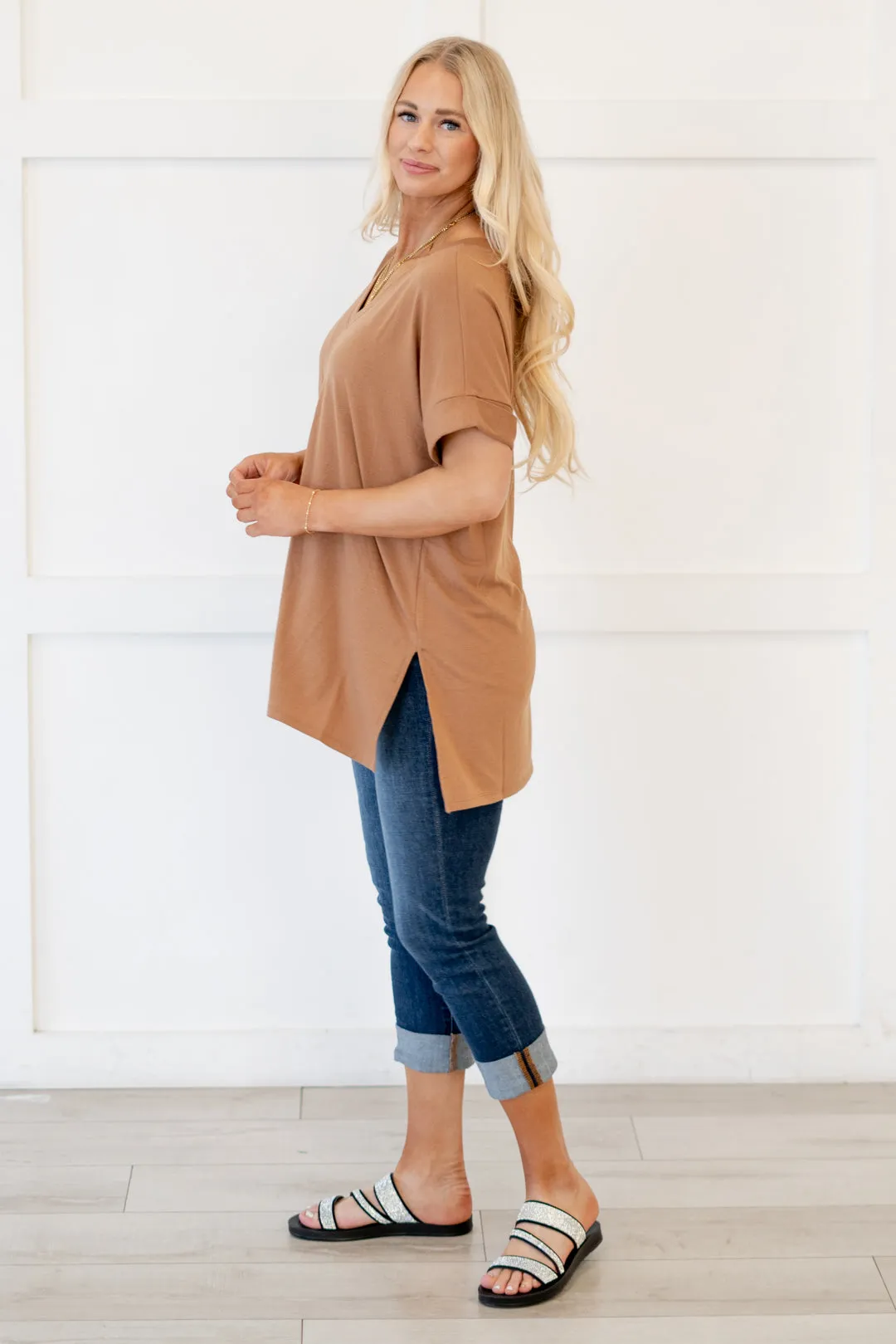 Baby Bliss High Low Hem V Neck Top