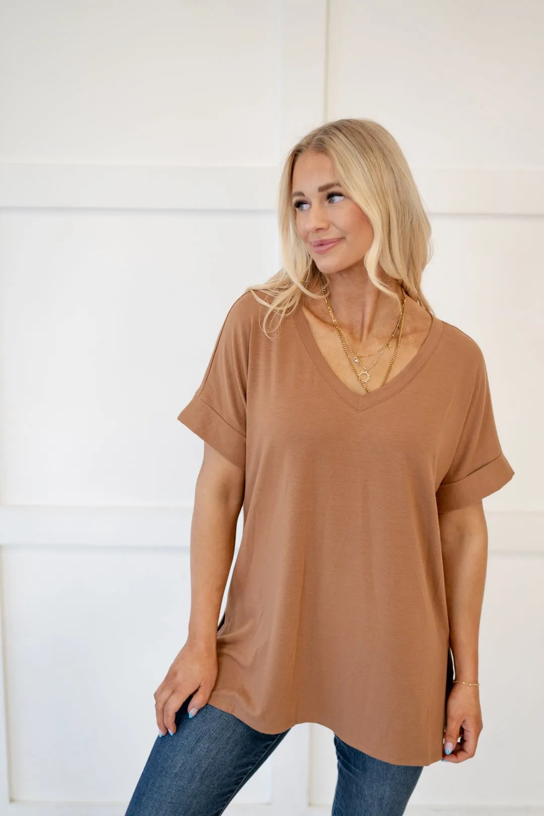 Baby Bliss High Low Hem V Neck Top