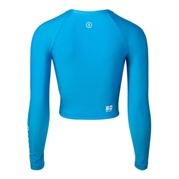 Barrel Womens Ocean Crop ZipUp Rashguard-BLUE