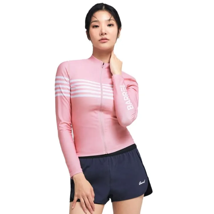 Barrel Womens Ocean ZipUp Rashguard-PINK