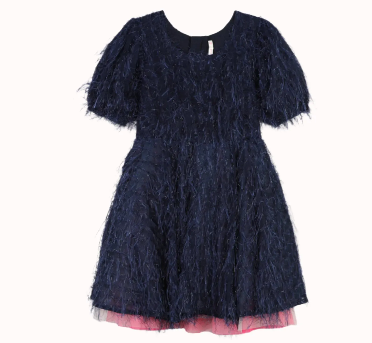 Billieblush Navy and Pink Flared Fringe Dress