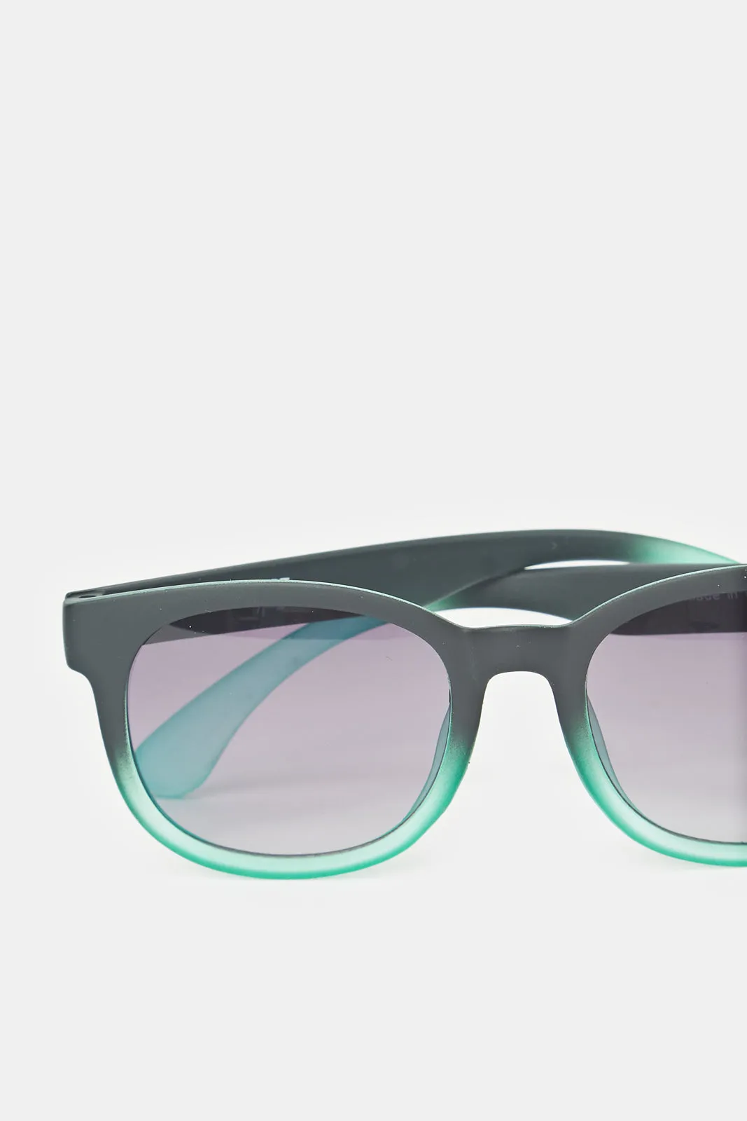 Boys Black And Green Wayfarer Printed Sunglasses