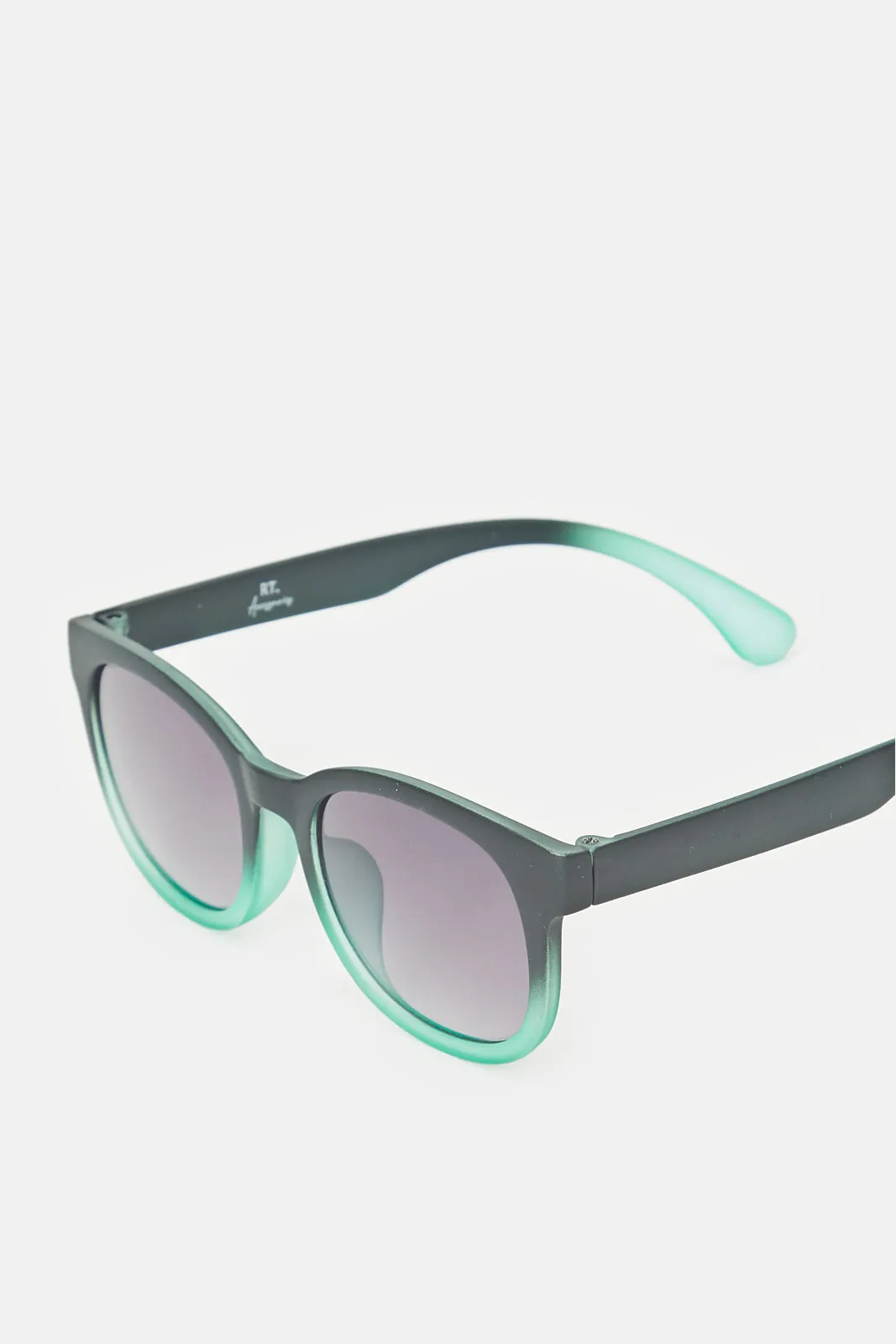 Boys Black And Green Wayfarer Printed Sunglasses