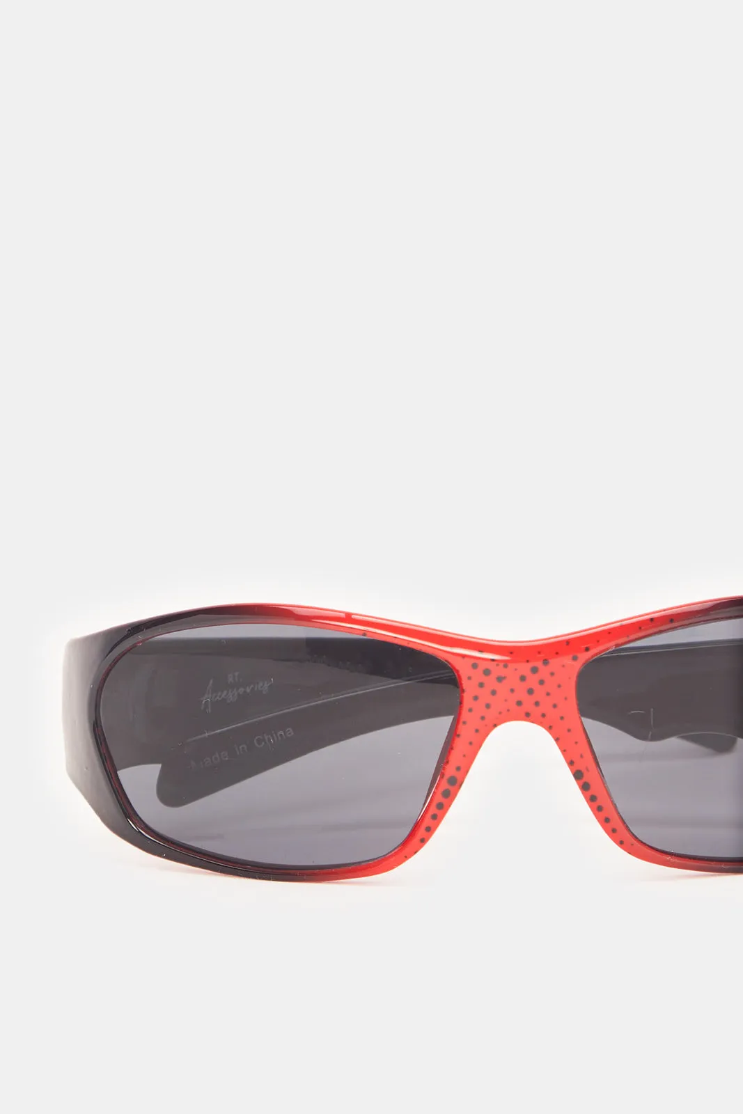 Boys Black And Red Sports Sunglasses