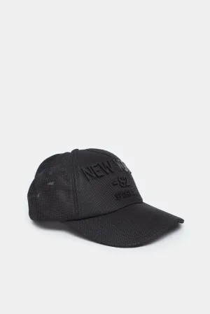 Boys Black New York Embellished Cap