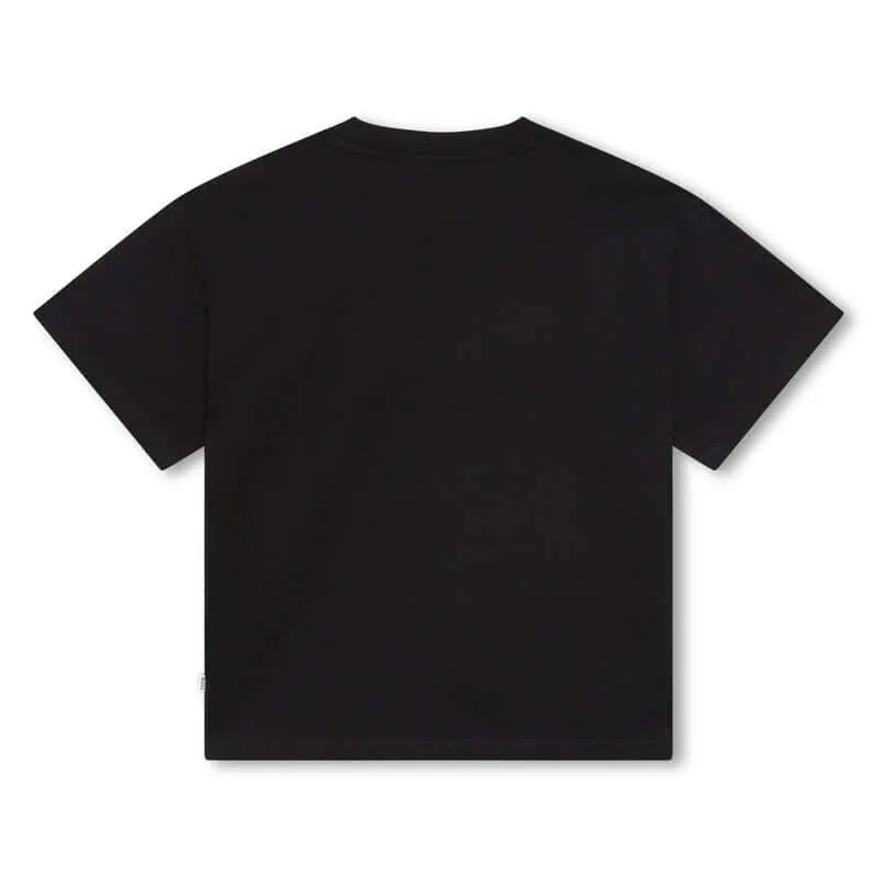 Boys Black Short Sleeve Cotton T-Shirt