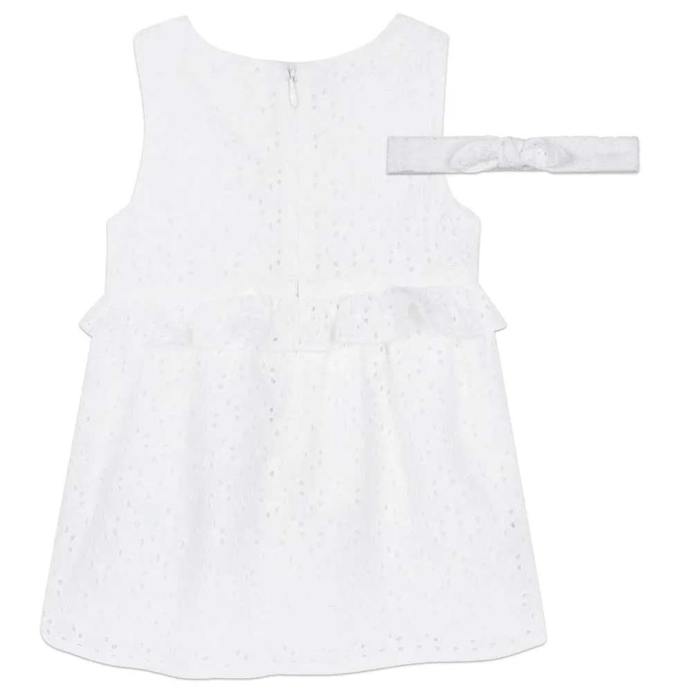 Carrement Beau White Dress and Headband Set