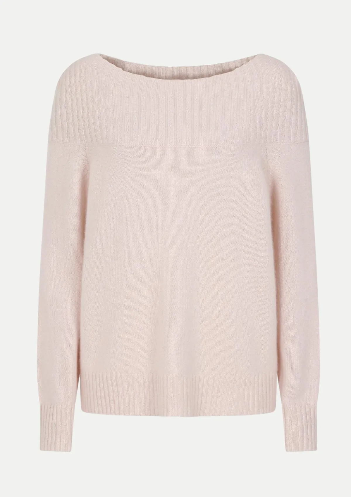 Cashmere Boat Neck Sweater in Ballet Pink