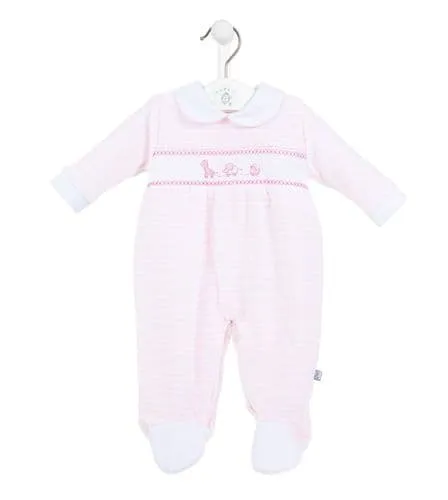 Dandelion Toys Smocked Velour Sleepsuit