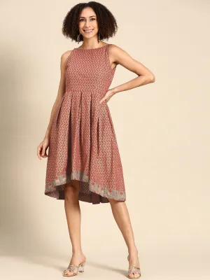 Deep back box pleated Dress