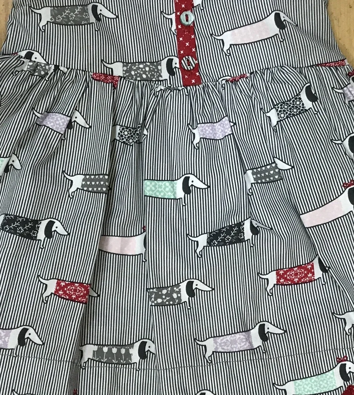 Deux par Deux Infant/Tod 2Pc Girls Spring/Summer Dogs Print Dress