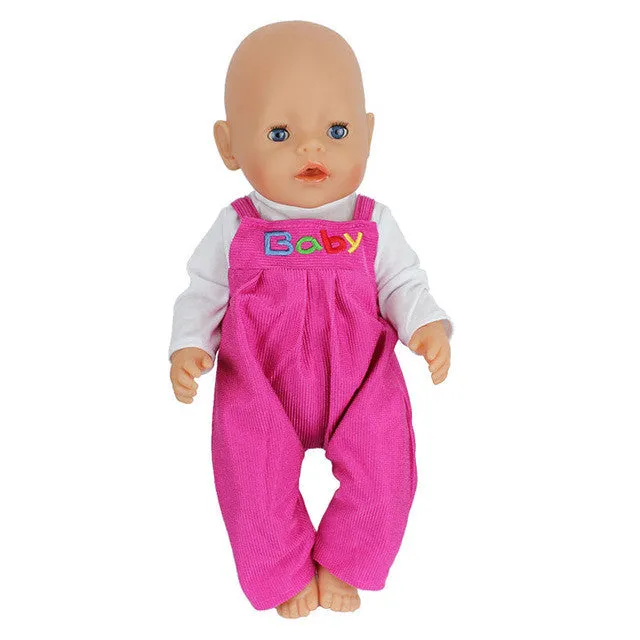 Doll Jump Suits Fit For 43cm Baby Born Zapf Doll Reborn Baby Clothes