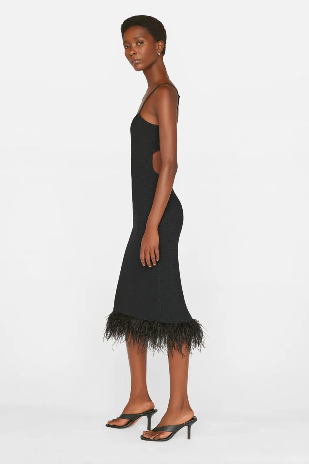 Frame - Crochet Feather Dress in Noir