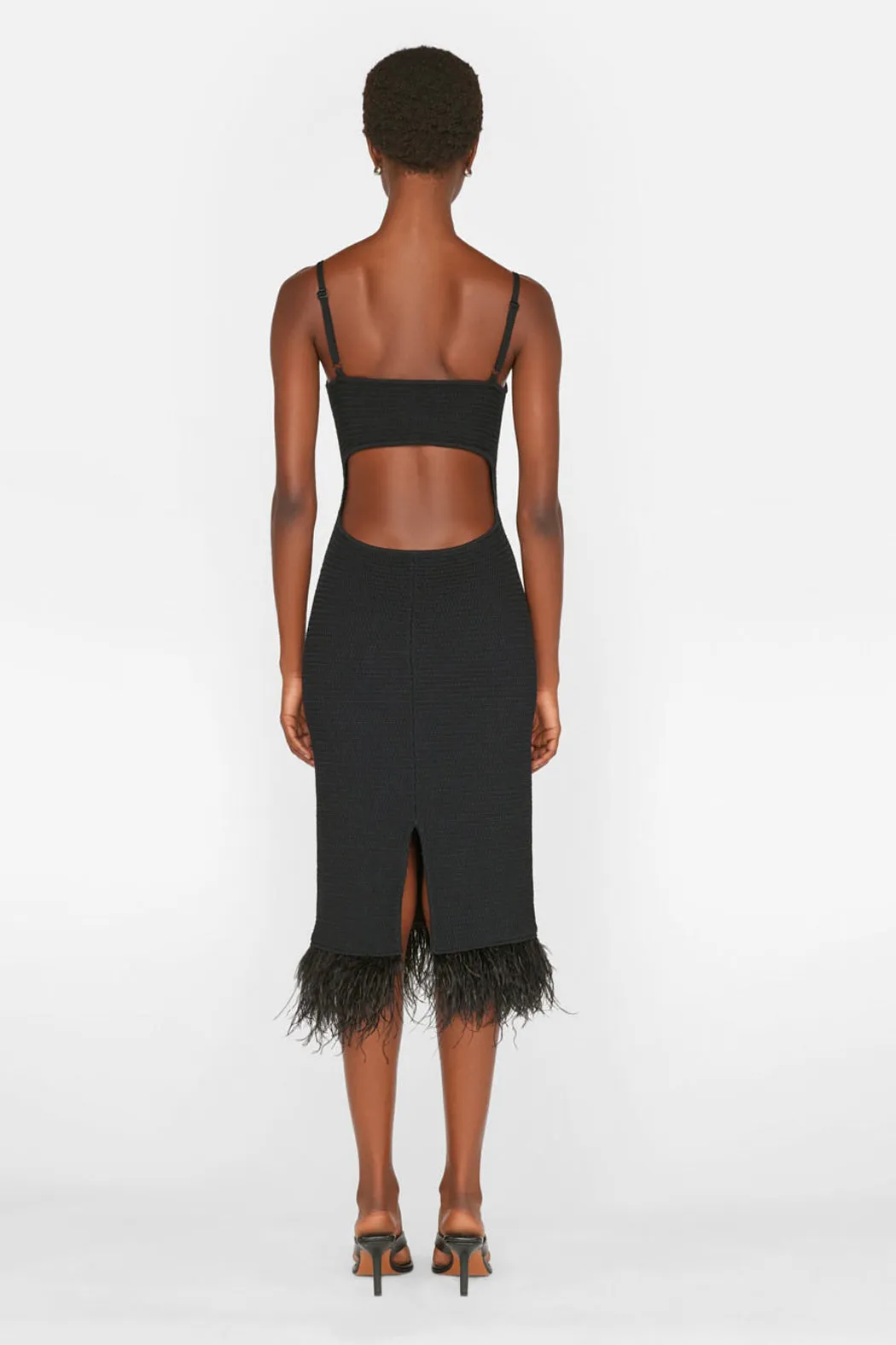 Frame - Crochet Feather Dress in Noir