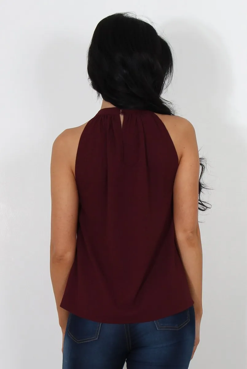 Francis Wine High Neck Top