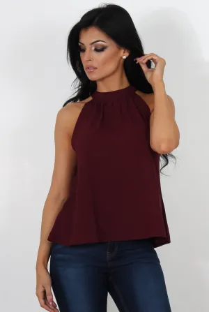 Francis Wine High Neck Top