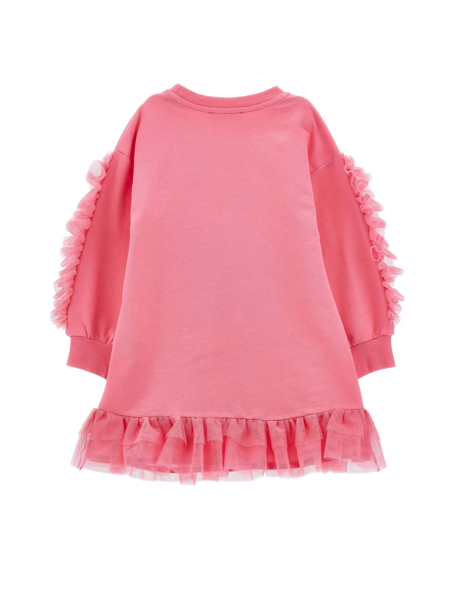 Girls Pink Flower Frill Dress