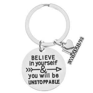 Girls Swim Keychain-  Believe In Yourself