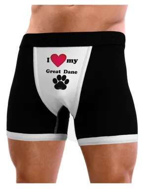 I Heart My Great Dane Mens Boxer Brief Underwear by TooLoud