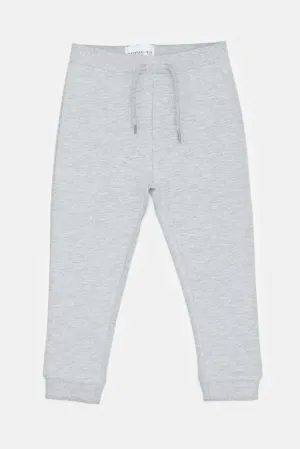 Infant Boys Grey Mélange Plain Active Pants