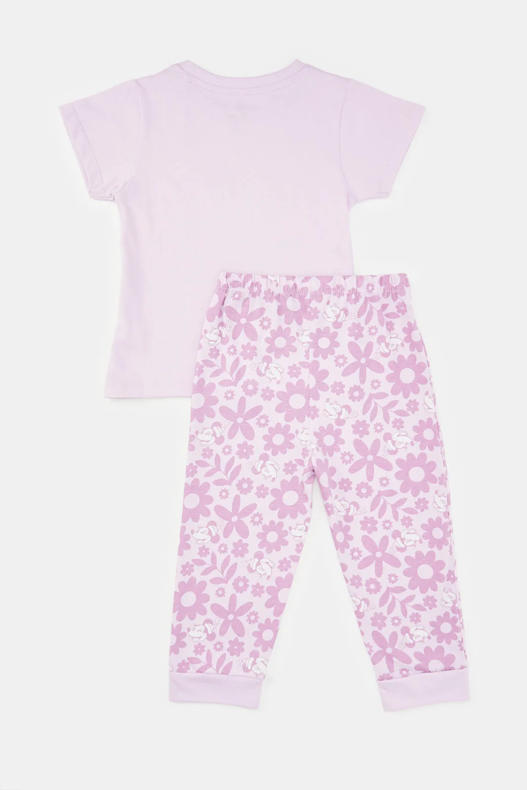 Infant Girls Lilac And White Minnie Mouse Pyjama Set (2 Piece)