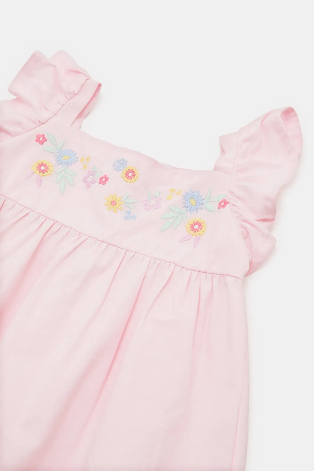 Infant Girls Pink Embroidered Blouse