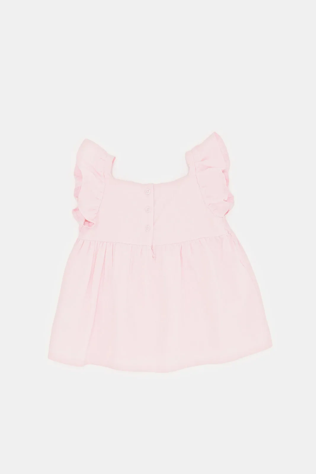 Infant Girls Pink Embroidered Blouse