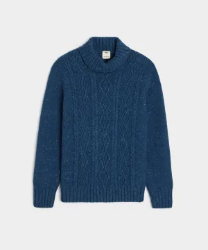 Inis Meáin Celebration Aran Cable Turtleneck in Academia