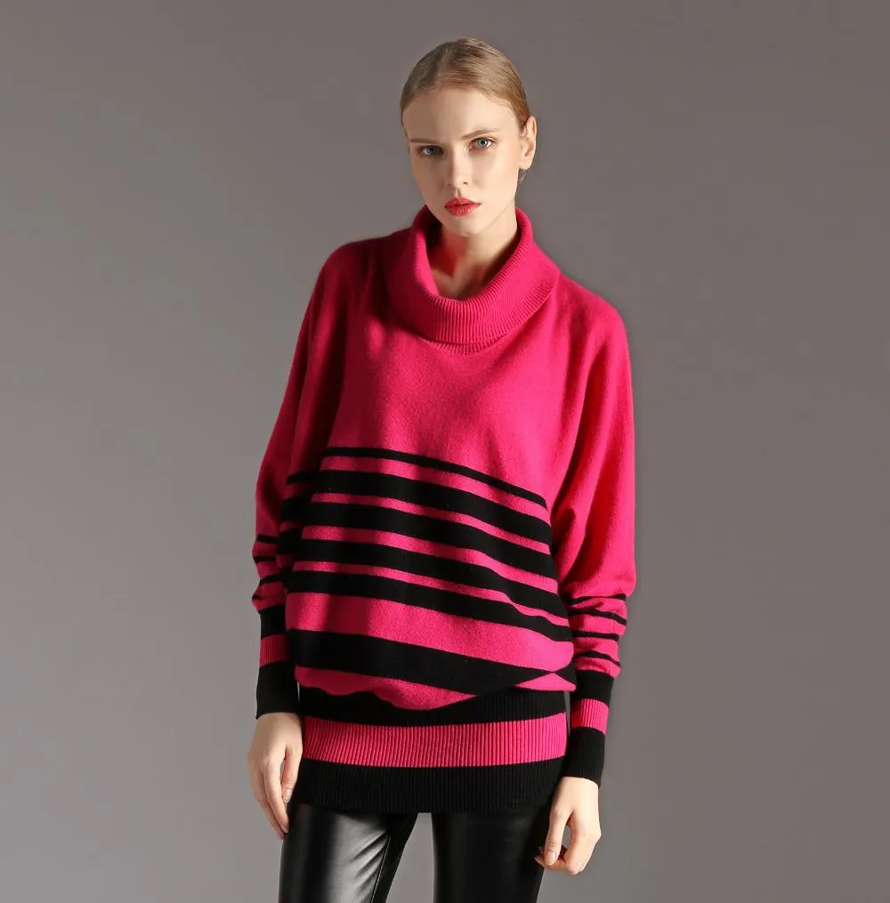 Ladies Oversized Striped Sweater