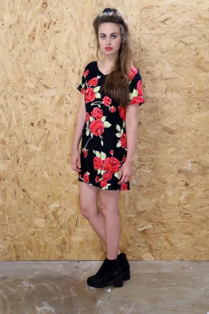 Laura Ashely Rose Print Floral Dress