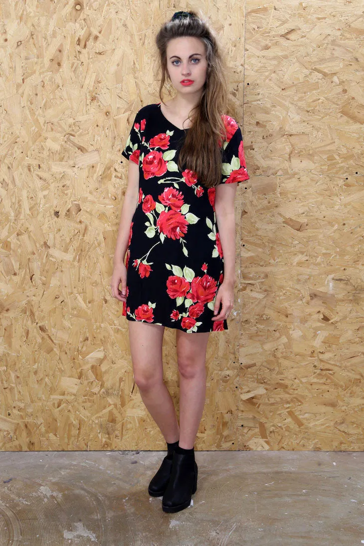 Laura Ashely Rose Print Floral Dress