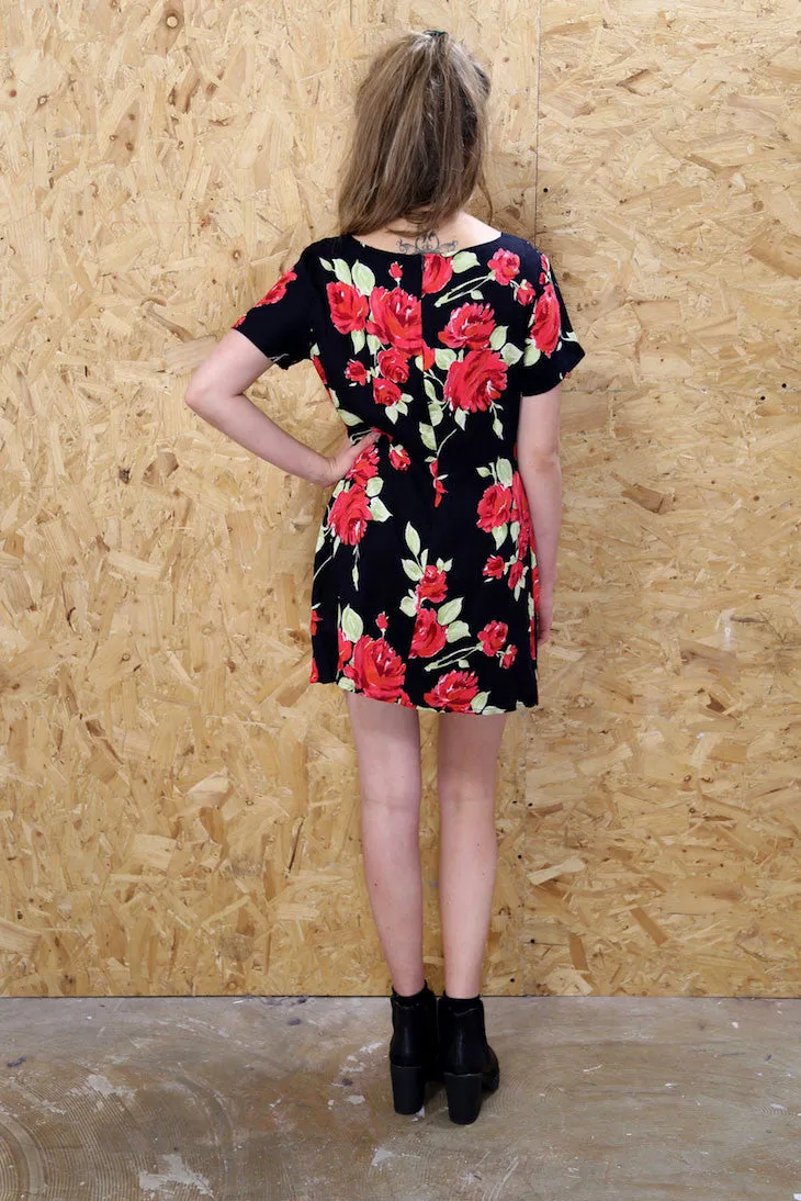 Laura Ashely Rose Print Floral Dress