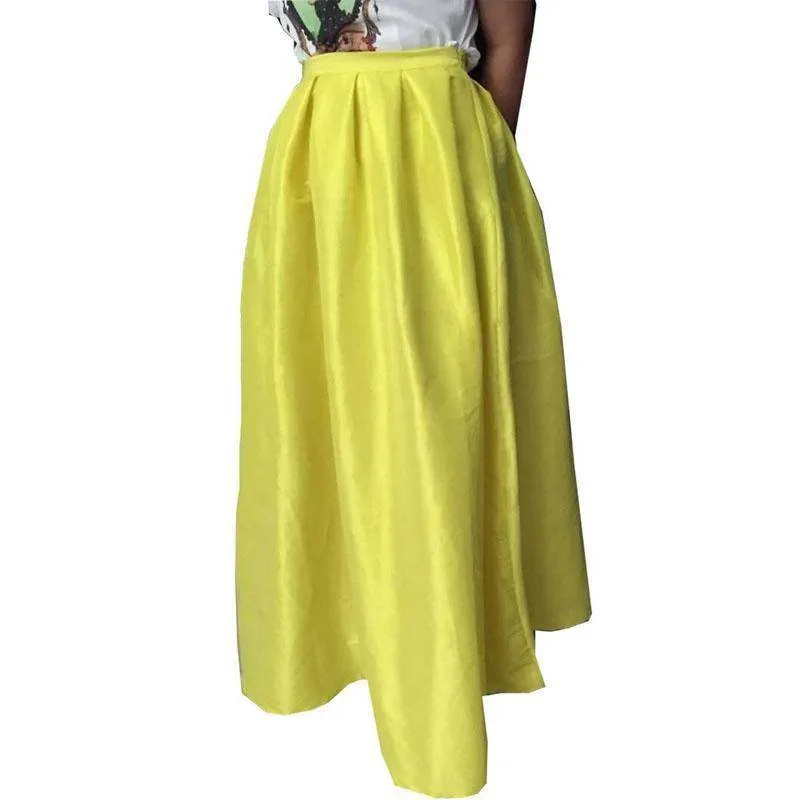 Maxi Long Skirt Floor Length Ladies High Waisted Skirts  (US 4-20W)