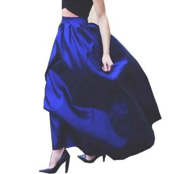 Maxi Long Skirt Floor Length Ladies High Waisted Skirts  (US 4-20W)