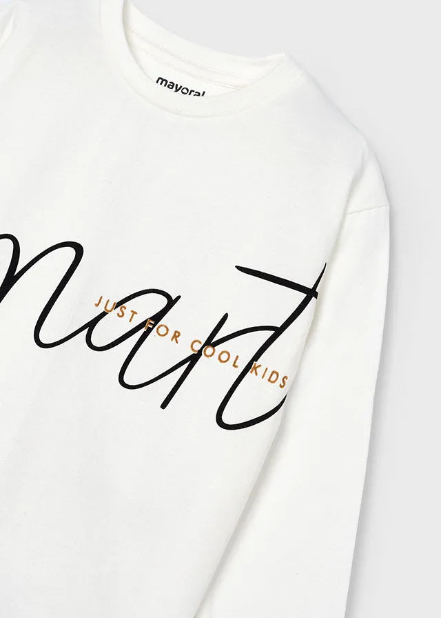 Mayoral Boys Long Sleeve White Top