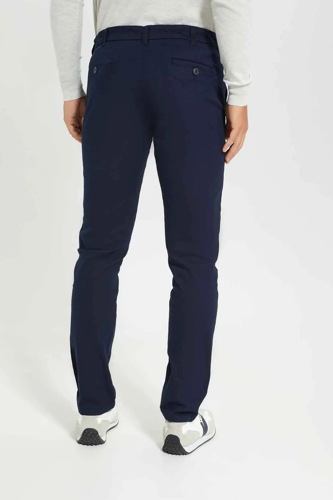 Men Navy Straight Fit Chino