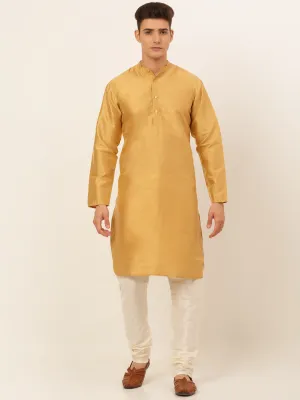 Men'S Solid Dupion Silk Kurta Payjama Set