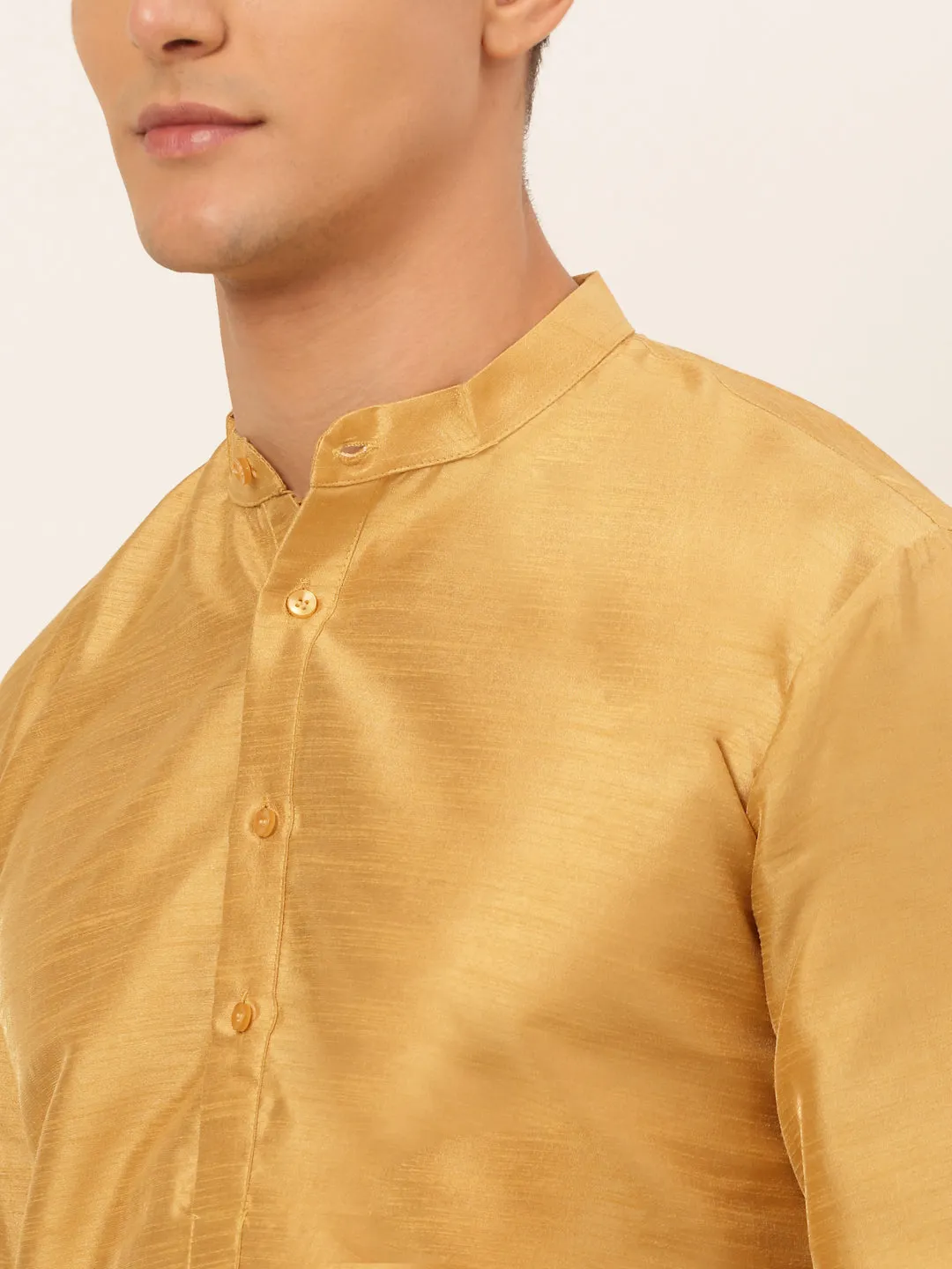 Men'S Solid Dupion Silk Kurta Payjama Set