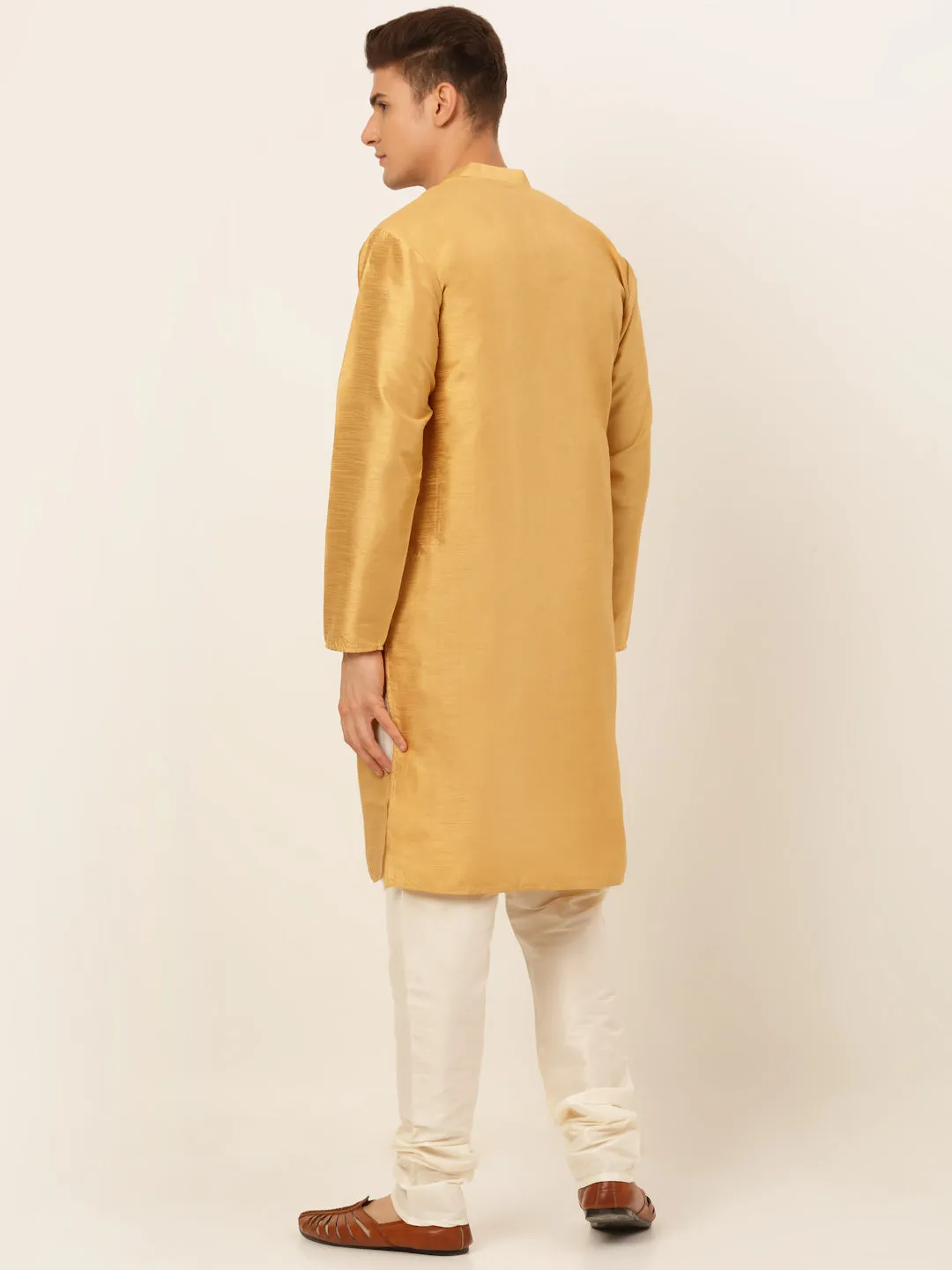 Men'S Solid Dupion Silk Kurta Payjama Set