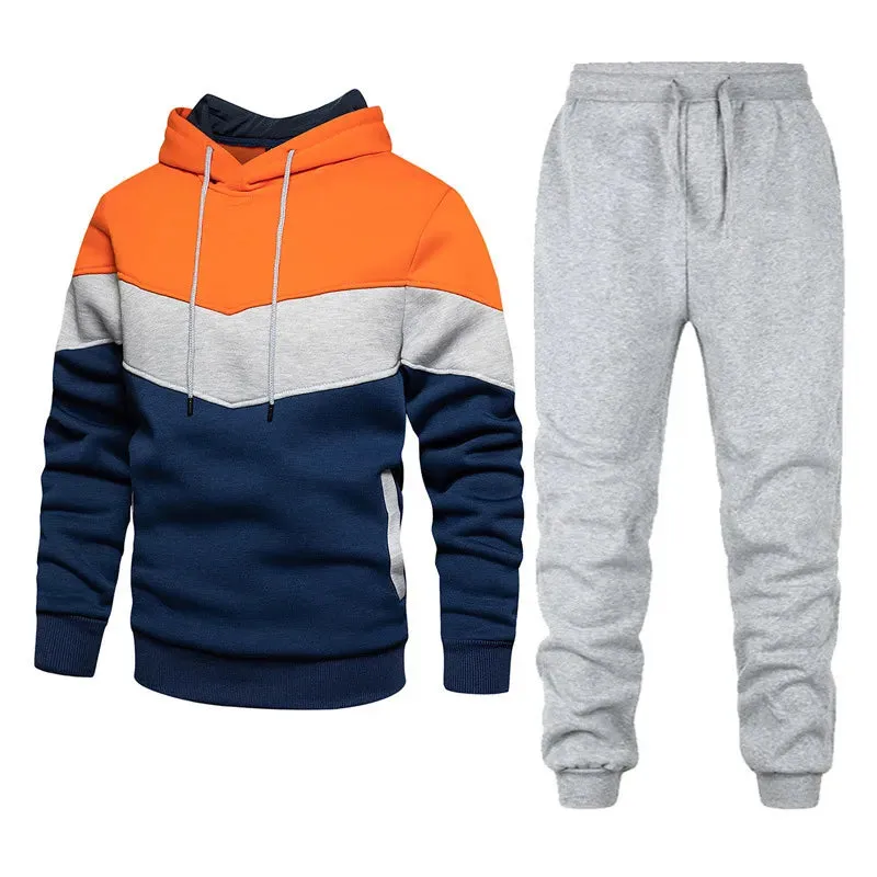 Men's Sportswear Fashion Casual Spring And Autumn Combination with Hoodie Pants Two-piece Suit