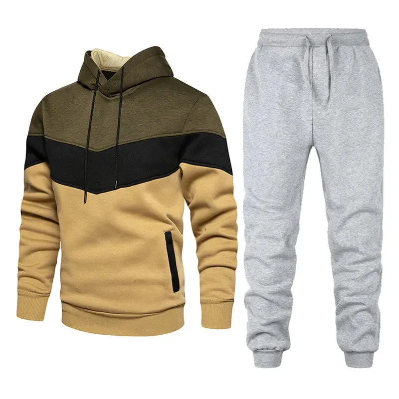 Men's Sportswear Fashion Casual Spring And Autumn Combination with Hoodie Pants Two-piece Suit