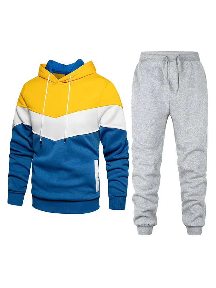 Men's Sportswear Fashion Casual Spring And Autumn Combination with Hoodie Pants Two-piece Suit